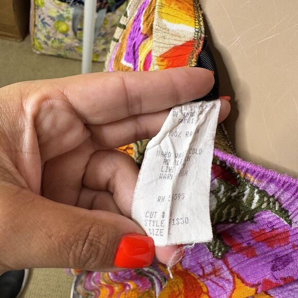 Vintage 2 Piece Skirt / Top Set Medium Large Tropical Floral Pink Resort Vibrant - Picture 8 of 13